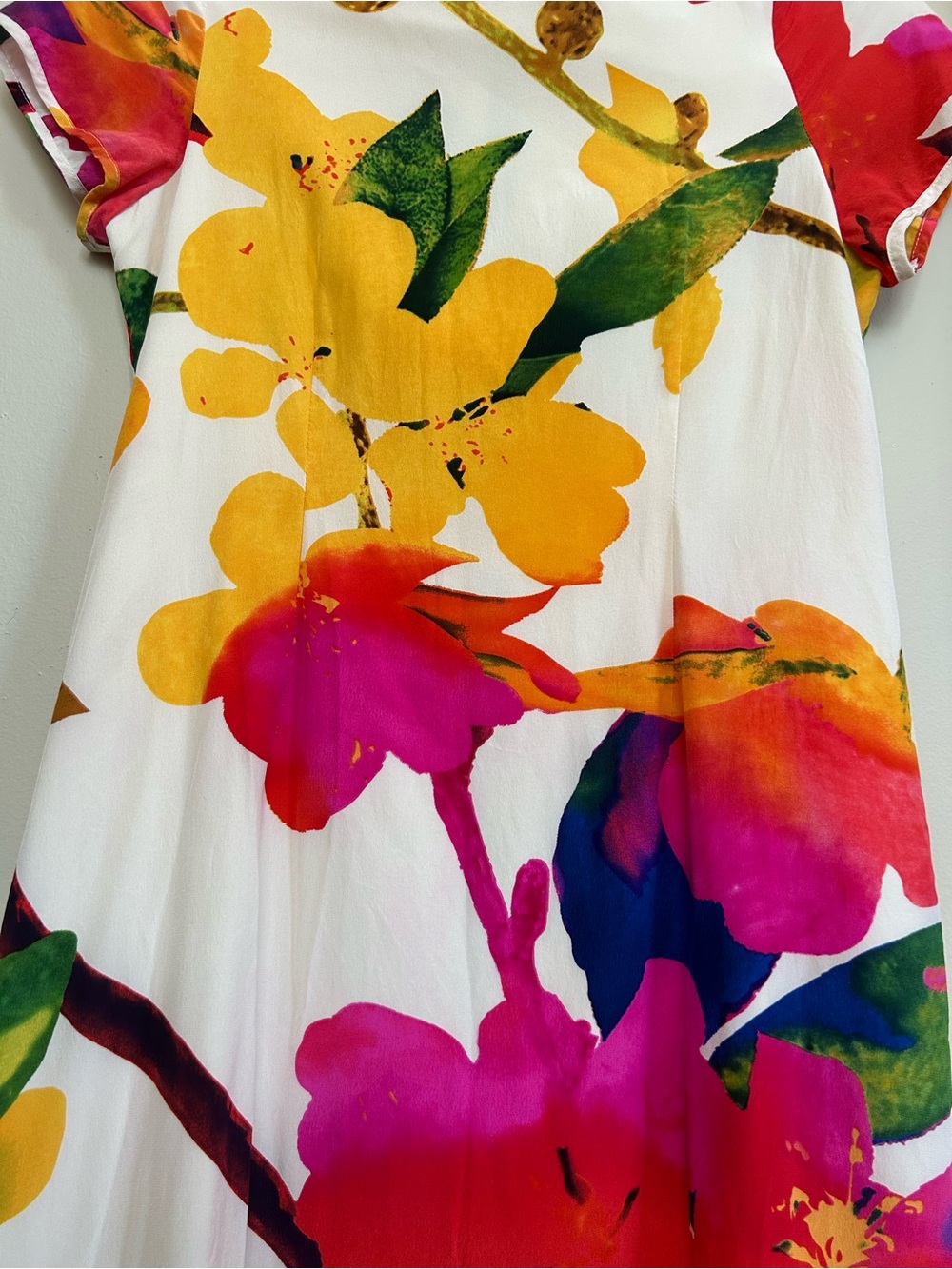 Yumi Kim Multicolor Floral Silk Short Sleeve Mini Dress, size XS - Picture 3 of 7
